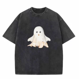 Women's Retro Crew Neck Short Sleeve T-Shirt - Ghost