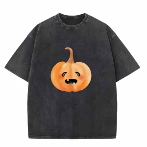 Women's Retro Crew Neck Short Sleeve T-Shirt - Pumpkin