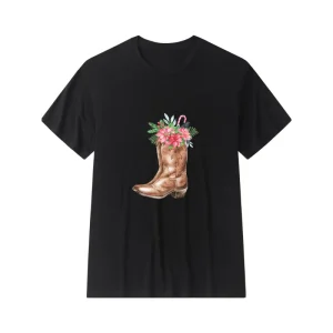 Women's Crew Neck Short Sleeve T-Shirt - Boots