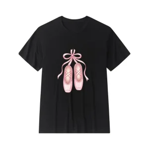 Women's Crew Neck Short Sleeve T-Shirt - Ballet Shoes